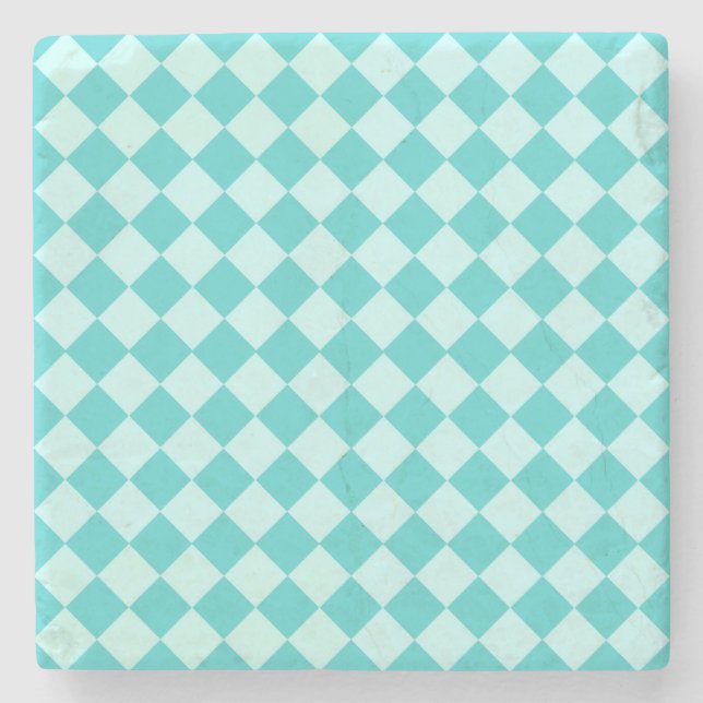 Blaues Kombinations-Diamant-Muster durch Shirley Steinuntersetzer (Vorderseite)