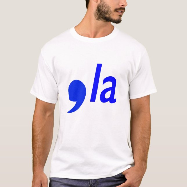 Blaues Komma la T-Shirt (Vorderseite)