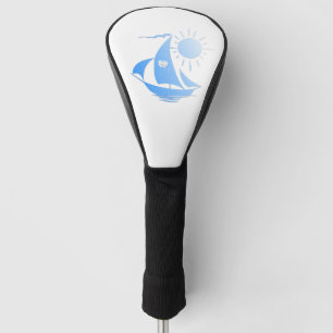 Blaues Komödien- und Tragödientheater-Segelboot Golf Headcover