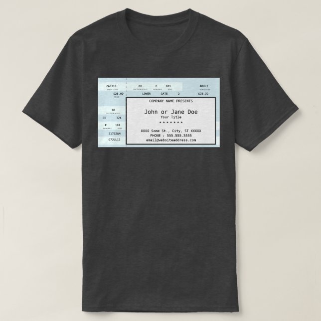 blaues Konzertticket T-Shirt (Design vorne)