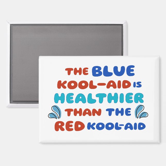 Blaues Kool Aid RECHTECKIGER MAGNET (Vorderseite/Rückseite)