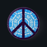 Blaues Krawatten-Friedenszeichen Button<br><div class="desc">Friedenssymbol sammelbare pinback Knöpfe. Knöpft Vintages Symbol der blauen gefärbten Krawatte Friedens, um zu sammeln und zu teilen.</div>