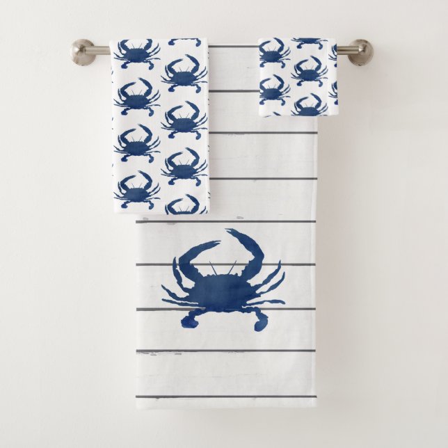 Blaues Krebsmuster Beach Badetuch Set (Insitu)