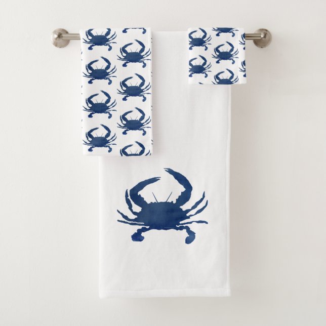 Blaues Krebsmuster Beach Badetuch Set (Insitu)