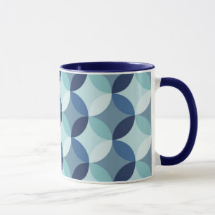 Blaues Kreis-Muster Tasse