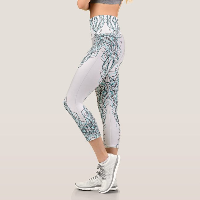 blaues Kreisel Capri Leggings (Links)