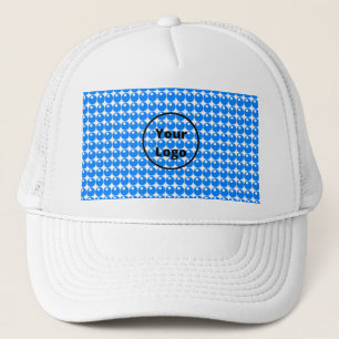 Blaues Kreismuster auf Weiß Truckerkappe
