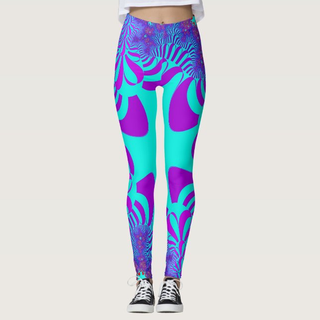 Blaues Kreuz an der Küste Leggings (Vorderseite)