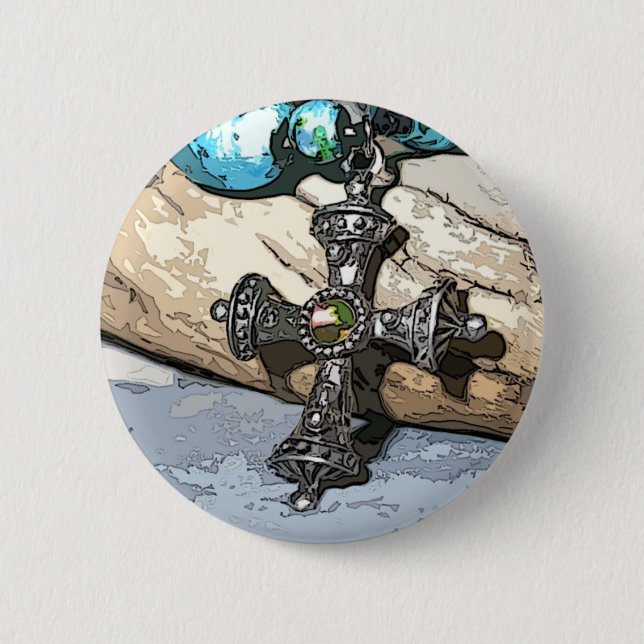 Blaues Kreuz Button (Vorderseite)