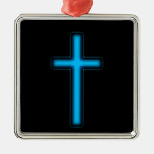 Blaues Kreuz Ornament Aus Metall