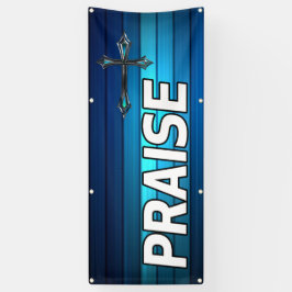 blaues Kreuz und Planken Lob Banner