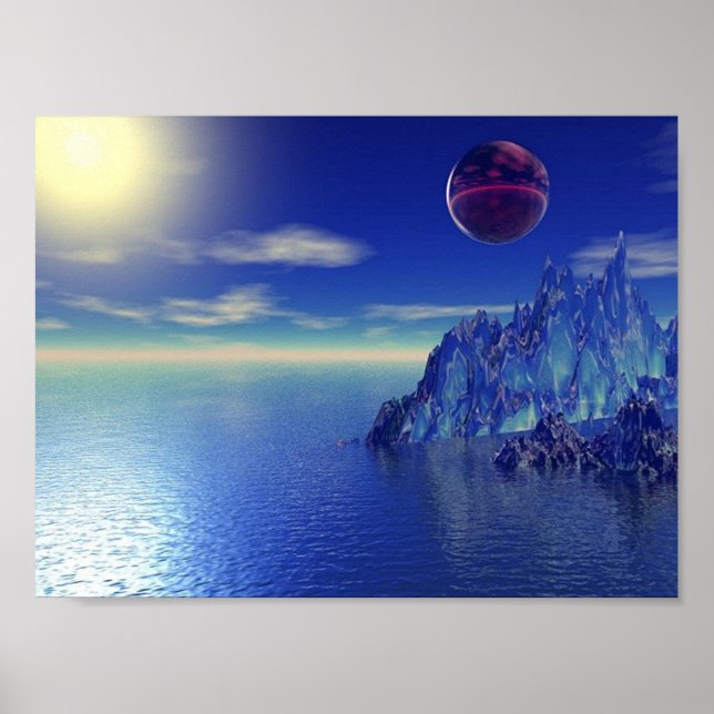 Blaues Kristallgebirge Poster (Vorne)