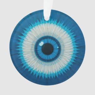 Blaues künstlerisches Böse-Augen-Design Ornament