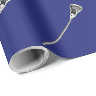 Blaues Lacrosse-Geschenk Geschenkpapier