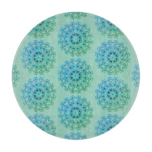 Blaues Lacy-Muster  Schneidebrett