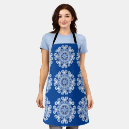 Blaues Lacy-Schürze mit All-Over-Druck Schürze