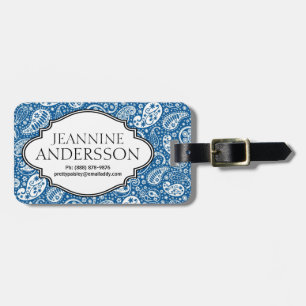 Blaues Land-Westernbandana-Art-Paisley-Muster Gepäckanhänger