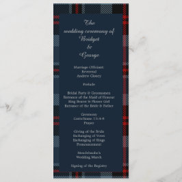 Blaues Landhochzeitprogramm & Menü Programm