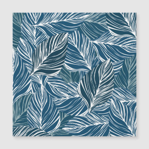 Blaues Leaf-Muster: Vintages Tapete. Magnetkarte