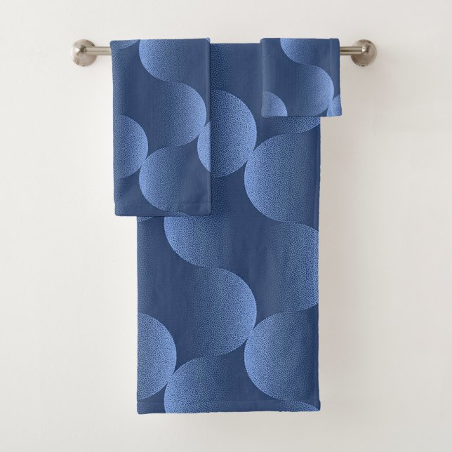 Blaues, lebendiges Muster Badhandtuch Set (Insitu)