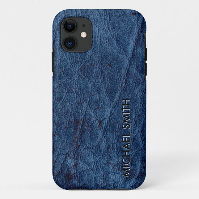 Blaues Leder Case-Mate iPhone Hülle (Rückseite)