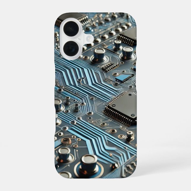 Blaues Leiterplatten-Handyhülle iPhone 16 Hülle (Rückseite)