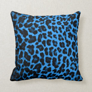 Blaues Leopard-Druck-Kissen Kissen