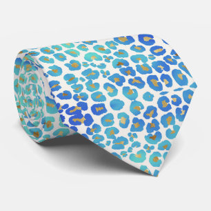 Blaues Leopard-Muster Krawatte