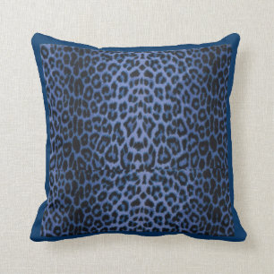 Blaues Leopard-Wurfs-Kissen Kissen