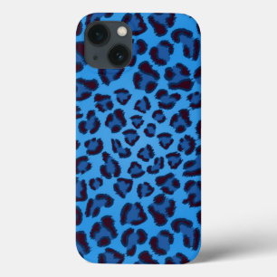 blaues Leopardbeschaffenheitsmuster Case-Mate iPhone Hülle