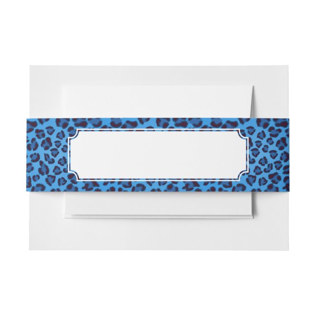 blaues Leopardbeschaffenheitsmuster Einladungsbanderole (Vorderseite Beispiel)