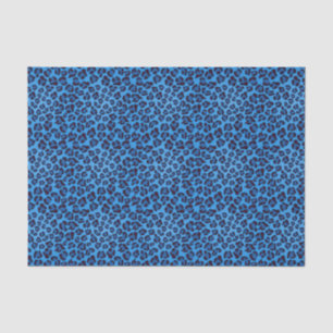 blaues Leopardbeschaffenheitsmuster Seidenpapier