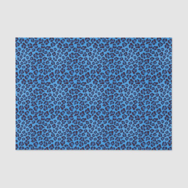 blaues Leopardbeschaffenheitsmuster Seidenpapier (Vorderseite)