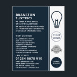 Blaues Lichtblitzdesign, elektrische Werbung Flyer<br><div class="desc">Blauer Glühbirnendesign,  Elektrische Werbung Flyer durch den Business Card Store.</div>