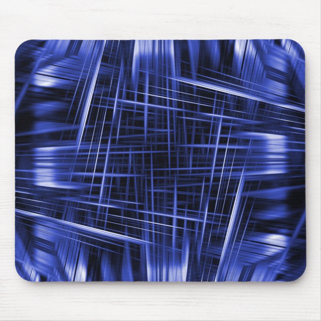 Blaues Lichtstrahlmuster Mousepad (Vorne)