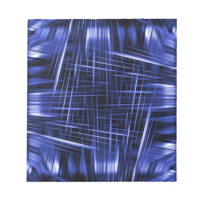 Blaues Lichtstrahlmuster Notizblock (Vorderseite)