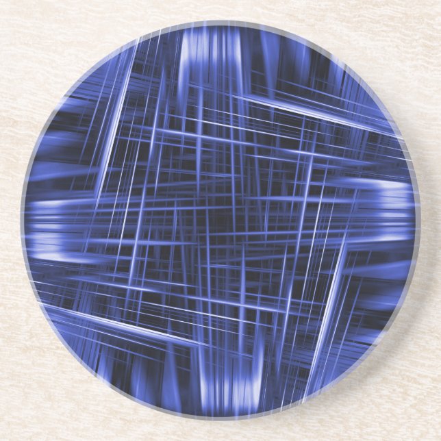 Blaues Lichtstrahlmuster Untersetzer (Vorne)
