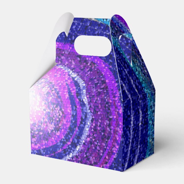 Blaues lila Galaxiemosaik Geschenkschachtel (Vorderseite)