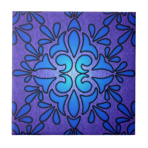 Blaues, Lila gestanztes Glasdesign Fliese