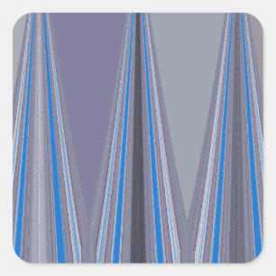Blaues, lila, graues Chevron-Kunstposter Quadratischer Aufkleber