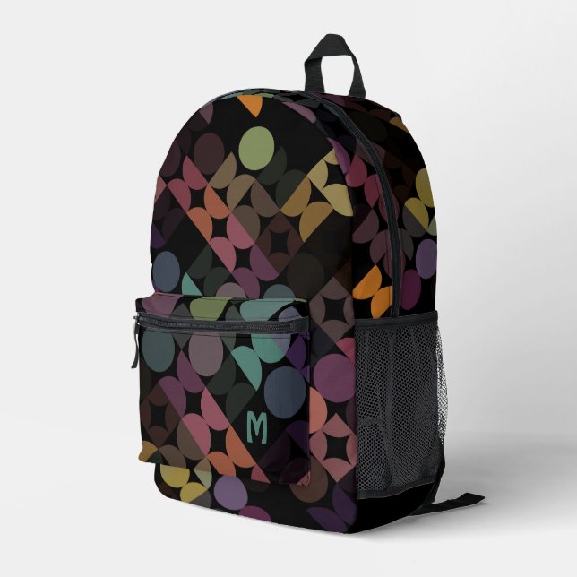 Blaues Lila Halbjahrsmuster Bedruckter Rucksack (Rückseitige Ecke Rechts)