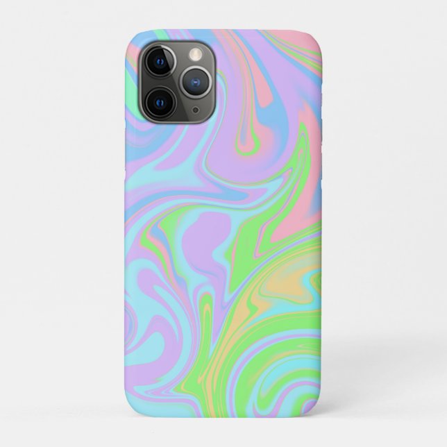Blaues Lila rosafarbenes Design Case-Mate iPhone Hülle (Rückseite)