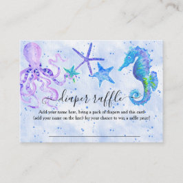 Blaues Lila Seepferd Octopus Starfish Seaside Baby Visitenkarte
