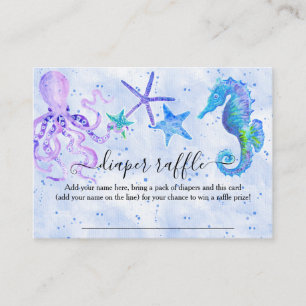 Blaues Lila Seepferd Octopus Starfish Seaside Baby Visitenkarte