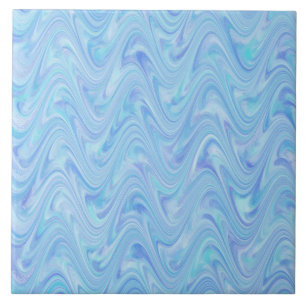 Blaues lila welliges abstraktes Muster Fliese