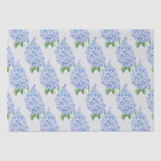 Blaues Lilacs-Muster Seidenpapier (Vorderseite)