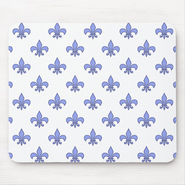 Blaues Lilien-Muster Mousepad (Vorne)