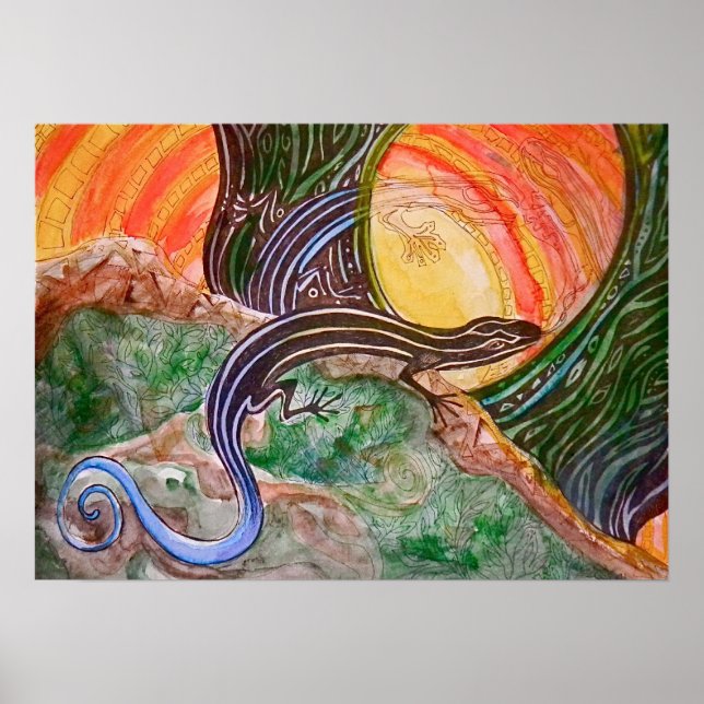 Blaues Linde-Skink-Poster Poster (Vorne)