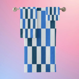 Blaues Linien-Flow-Badehandtuch-Set Badhandtuch Set