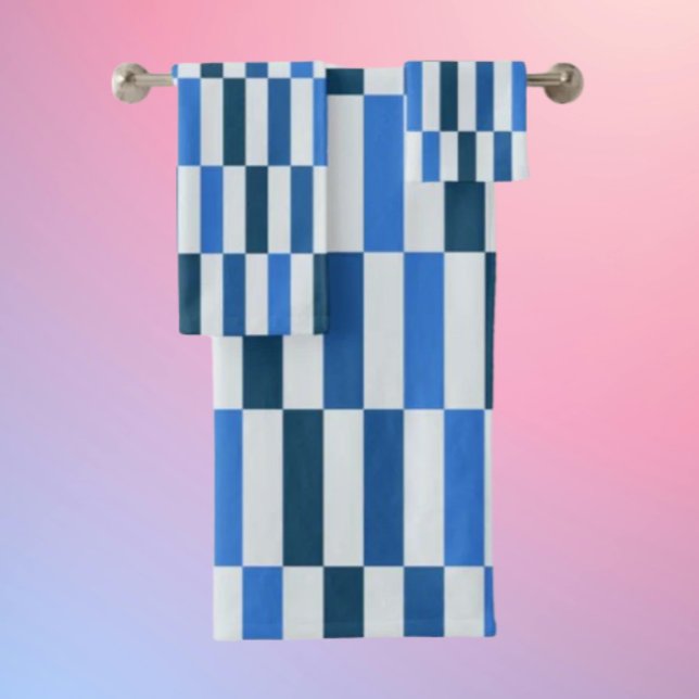 Blaues Linien-Flow-Badehandtuch-Set Badhandtuch Set (Von Creator hochgeladen)